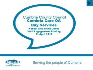 Cumbria Care OA Day Services Kendal and South