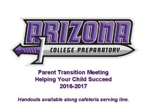 Parent Transition Meeting Helping Your Child Succeed 2016