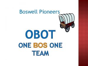 Boswell Pioneers OBOT ONE BOS ONE TEAM BOSWELL