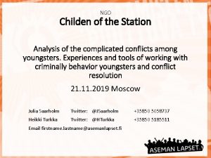 NGO Childen of the Station Analysis of the