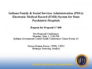 Indiana Family Social Services Administration FSSA Electronic Medical