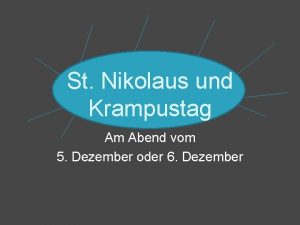 St Nikolaus und Krampustag Am Abend vom 5