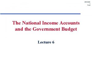 BRINNER 1 6 ppt The National Income Accounts