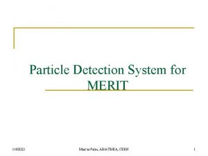 Particle Detection System for MERIT 142022 Marcus Palm