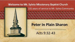 Welcome to Mt Sylvia Missionary Baptist Church 131