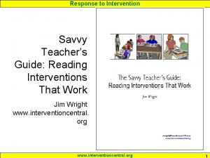 Response to Intervention Savvy Teachers Guide Reading Interventions