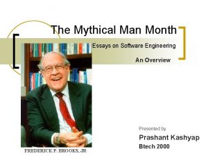 The Mythical Man Month Essays on Software Engineering