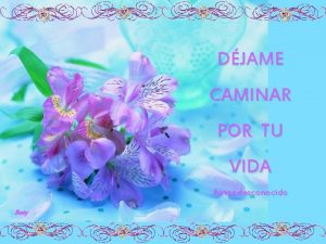 DJAME CAMINAR POR TU VIDA Autor desconocido Bety