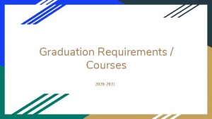 Graduation Requirements Courses 2020 2021 Graduation Requirements 26