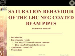 SATURATION BEHAVIOUR OF THE LHC NEG COATED BEAM