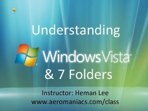 Understanding 7 Folders Instructor Heman Lee www aeromaniacs