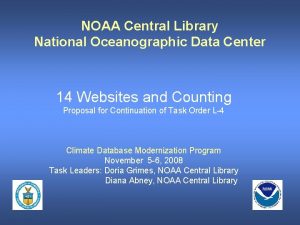 NOAA Central Library National Oceanographic Data Center 14