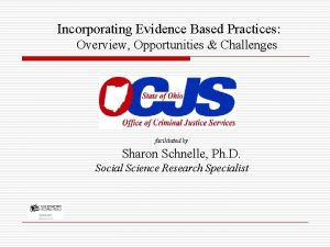 Incorporating Evidence Based Practices Overview Opportunities Challenges facilitated