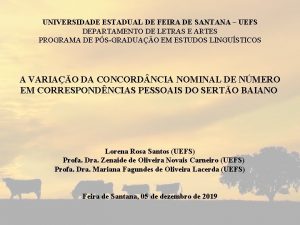 UNIVERSIDADE ESTADUAL DE FEIRA DE SANTANA UEFS DEPARTAMENTO