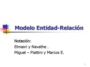 Modelo EntidadRelacin Notacin Elmasri y Navathe Miguel Piattini