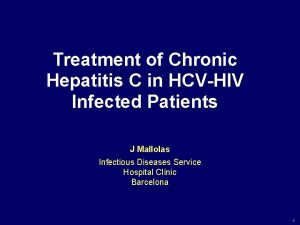 Treatment of Chronic Hepatitis C in HCVHIV Infected