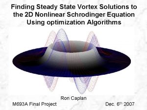 Finding Steady State Vortex Solutions to the 2