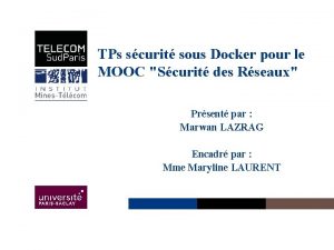 TPs scurit sous Docker pour le MOOC Scurit