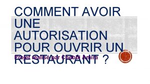 COMMENT AVOIR UNE AUTORISATION POUR OUVRIR UN Projet