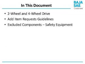 In This Document 2 Wheel and 4 Wheel