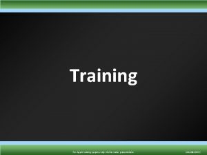 Training For Agent training purpose only Not for