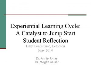 Experiential Learning Cycle A Catalyst to Jump Start