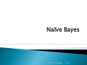 Nave Bayes CSE 487587 Spring 2017 142022 1