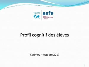 Profil cognitif des lves Cotonou octobre 2017 1