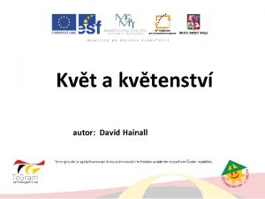 Kvt a kvtenstv autor David Hainall Kvt charakteristika