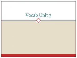Vocab Unit 3 Adversary noun an enemy opponent