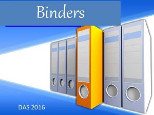 Binders DAS 2016 Binder Cover Take time to