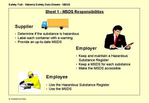 Safety Talk Material Safety Data Sheets MSDS Sheet