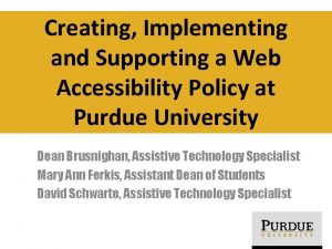 Creating Implementing and Supporting a Web Accessibility Policy