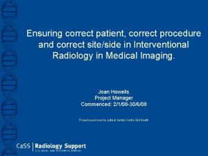 Ensuring correct patient correct procedure and correct siteside