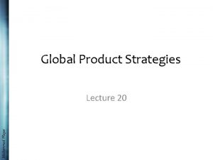 Global Product Strategies Muhammad Waqas Lecture 20 Recap