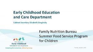 Early Childhood Education and Care Department Cabinet Secretary