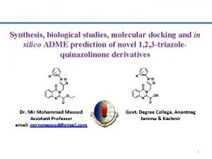 Synthesis biological studies molecular docking and in silico