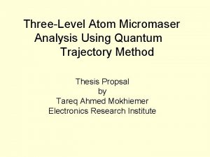 ThreeLevel Atom Micromaser Analysis Using Quantum Trajectory Method