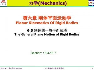 Mechanics Planar Kinematics Of Rigid Bodies 6 5