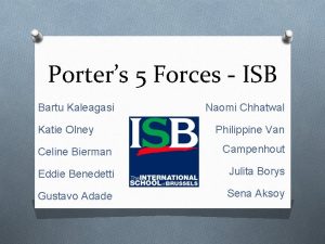 Porters 5 Forces ISB Bartu Kaleagasi Katie Olney