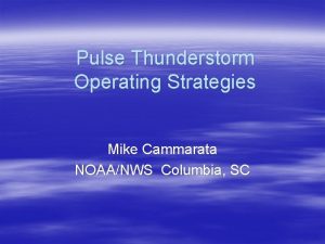 Pulse Thunderstorm Operating Strategies Mike Cammarata NOAANWS Columbia