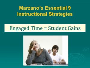 Marzanos Essential 9 Instructional Strategies Engaged Time Student