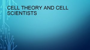 CELL THEORY AND CELL SCIENTISTS INTRODUCTION BELLRINGER 1