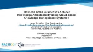 How can Small Businesses Achieve Knowledge Ambidexterity using