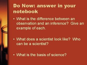 Do Now answer in your notebook What is