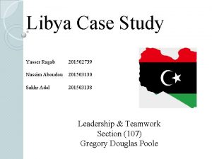 Libya Case Study Yasser Ragab 201502739 Nassim Aboudou