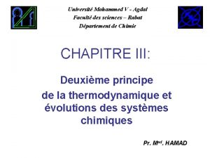 Universit Mohammed V Agdal Facult des sciences Rabat