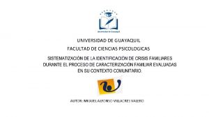 UNIVERSIDAD DE GUAYAQUIL FACULTAD DE CIENCIAS PSICOLOGICAS AUTOR