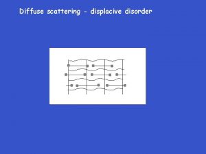 Diffuse scattering displacive disorder Diffuse scattering displacive disorder