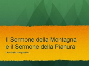 Il Sermone della Montagna e il Sermone della